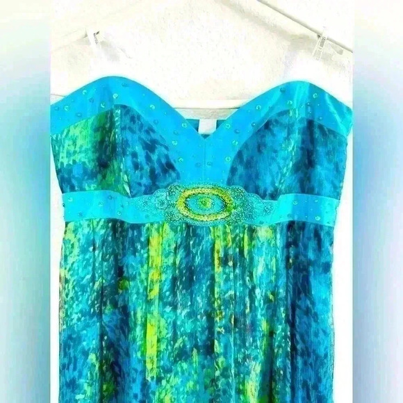 Laundry by Shelli Segal Silk Strapless Formal Maxi Dress Size 2 - Picture 3 of 10